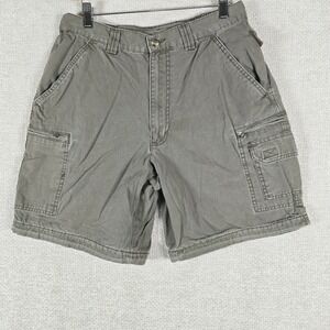 Guide‎ Series Mens Olive Green Cotton Canvas Cargo Shorts Size 34 Fits 32 Waist